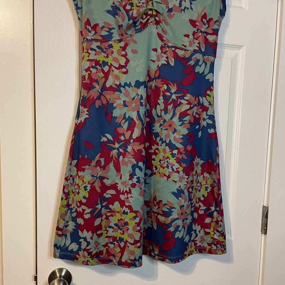 REI sleeveless v neck abstract floral fit & flare dress sz S - Picture 3 of 12